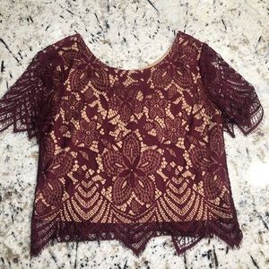 Maroon Lacey top